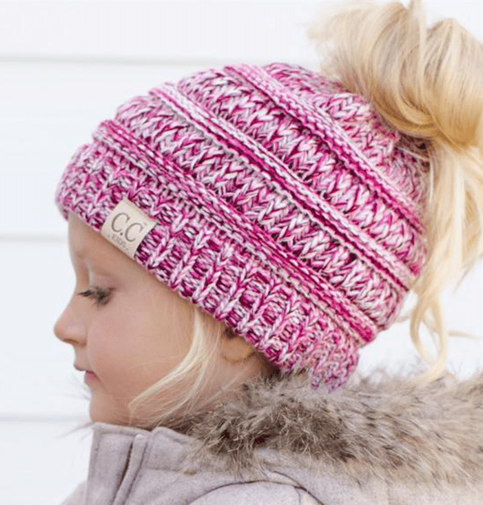 PonyCap® Kindermütze – Kuschelige Strickmütze für Pferdeschwänze