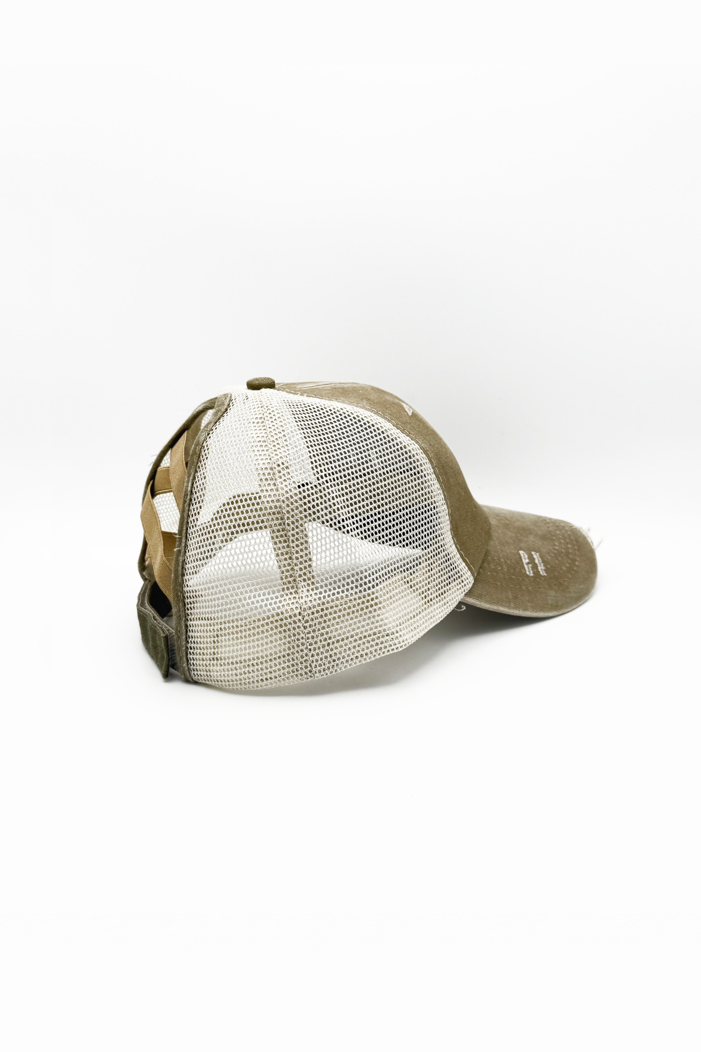 Vintage PonyCap® – Pferdeschwanzkappe aus gewaschener Baumwolle