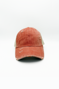 Vintage PonyCap® – Pferdeschwanzkappe aus gewaschener Baumwolle